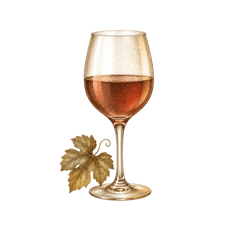 Interpretazione a incisione di un calice di vino